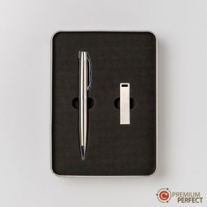 08 | โรงงานผลิตปากกาพร้อมสกรีนโลโก้ - PEN-PERFECT gift set ปากกาและแฟรชไดร์ฟ